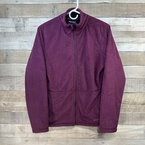 Marmot Women's Purple Fleece Jacket Textured Wave Full Zip Warm Outerwear M